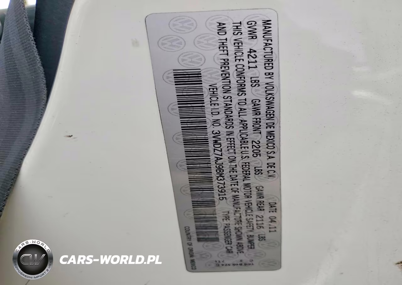 2011 Volkswagen Jetta Se VIN:3VWDZ7AJ9BM373915 - 13