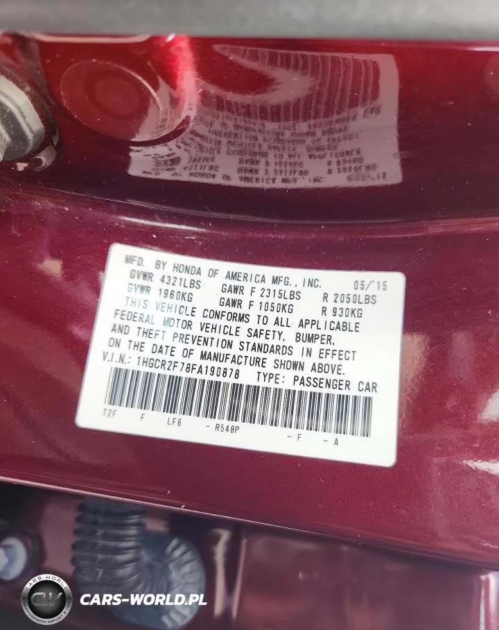 2015 Honda Accord Ex VIN:1HGCR2F78FA190878 - 12