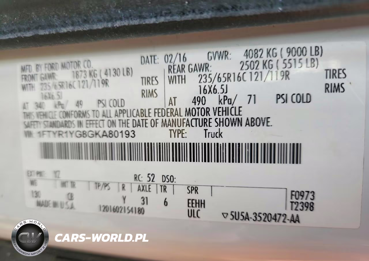 2016 Ford Transit Cargo Van T- VIN:1FTYR1YG8GKA80193 - 13