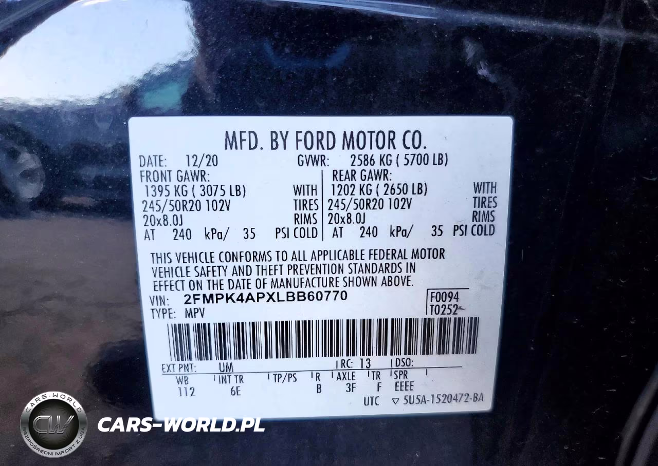 2020 Ford Edge St VIN:2FMPK4APXLBB60770 - 14