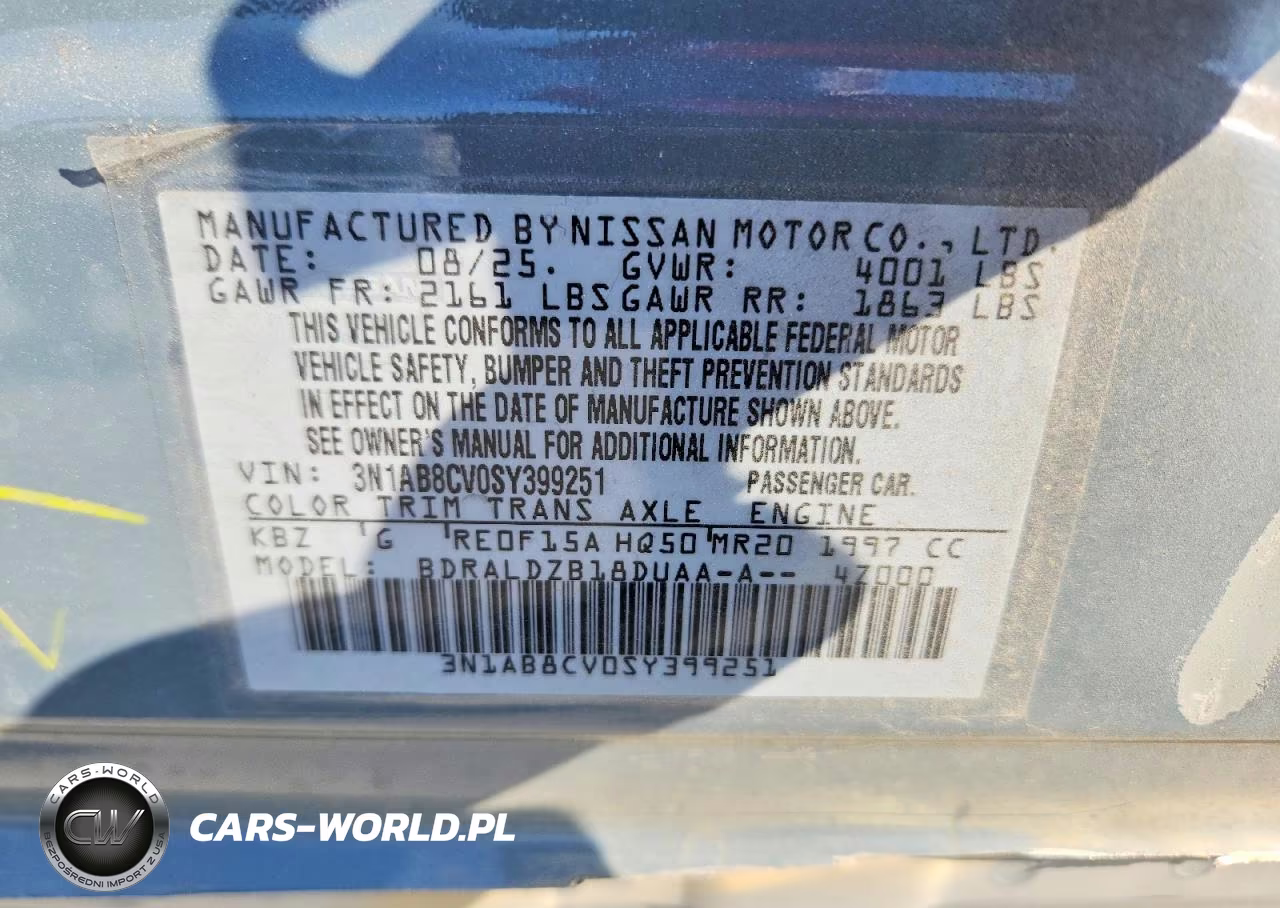 2025 Nissan Sentra Sv VIN:3N1AB8CV0SY399251 - 13