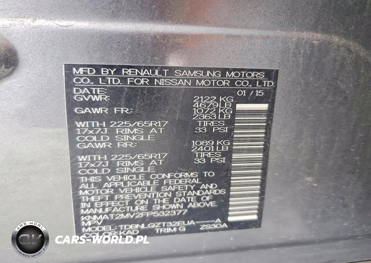 2015 Nissan Rogue Sv VIN:KNMAT2MV2FP532377 - 13