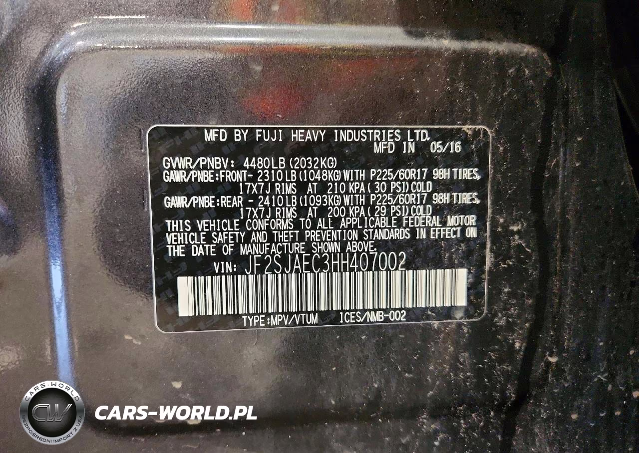 2017 Subaru Forester 2.5I Premium VIN:JF2SJAEC3HH407002 - 13