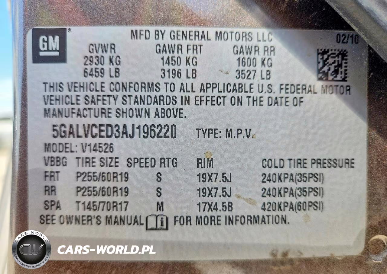 2010 Buick Enclave Cxl VIN:5GALVCED3AJ196220 - 13