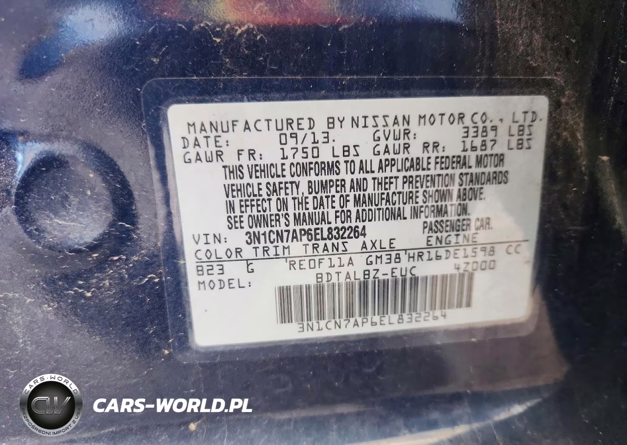 2014 Nissan Versa 1.6 S VIN:3N1CN7AP6EL832264 - 12
