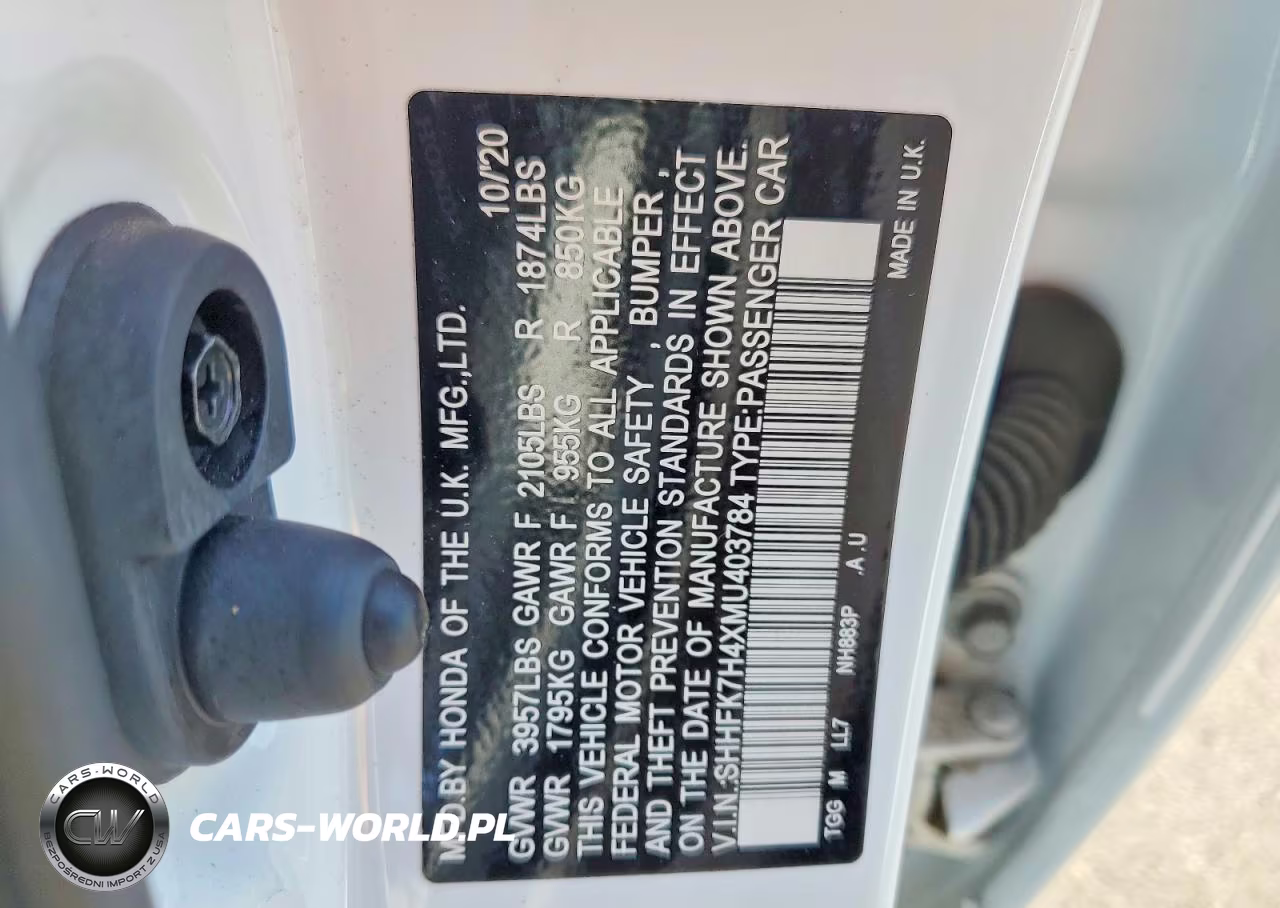 2021 Honda Civic Sport VIN:SHHFK7H4XMU403784 - 12