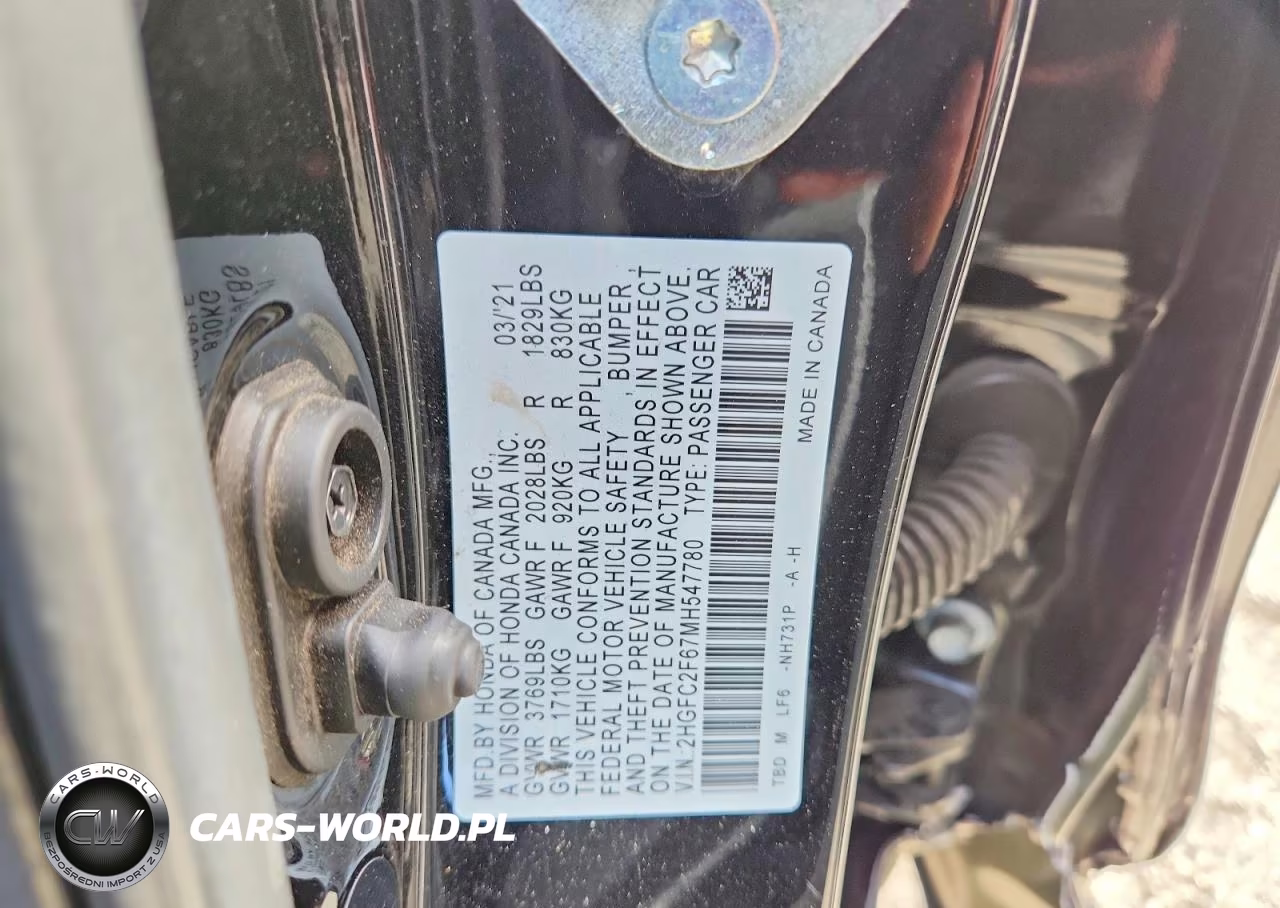 2021 Honda Civic Lx VIN:2HGFC2F67MH547780 - 12