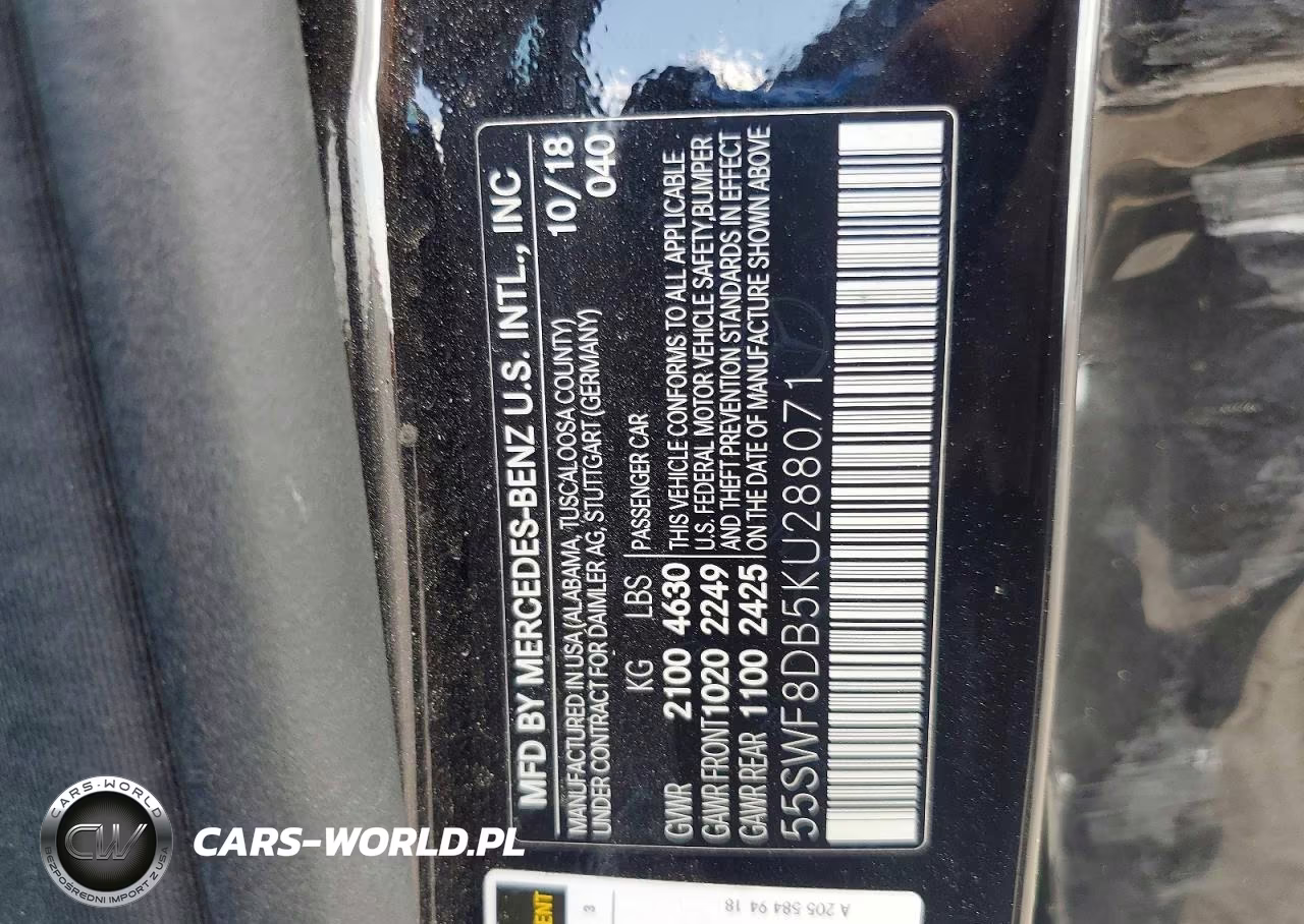 2019 Mercedes-Benz C 300 VIN:55SWF8DB5KU288071 - 13