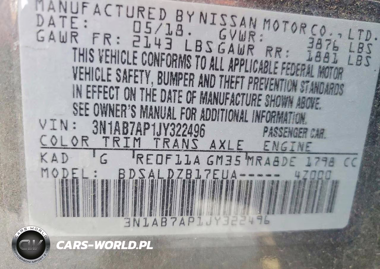 2018 Nissan Sentra Sv VIN:3N1AB7AP1JY322496 - 12