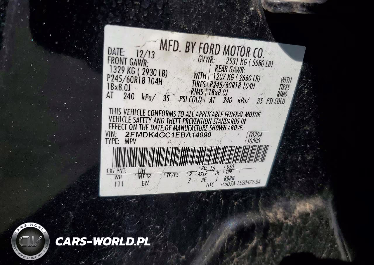 2014 Ford Edge Se VIN:2FMDK4GC1EBA14090 - 13