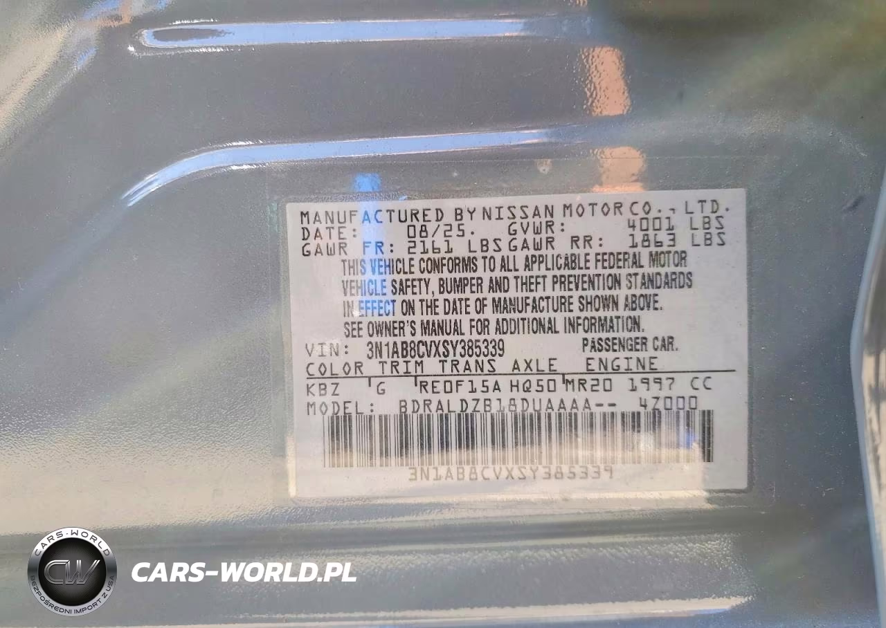 2025 Nissan Sentra Sv VIN:3N1AB8CVXSY385339 - 12