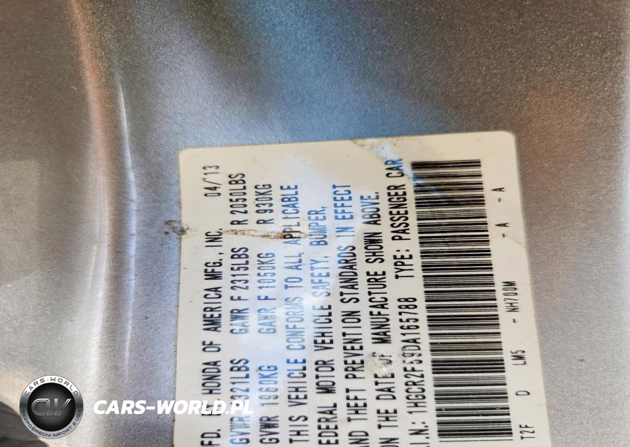 2013 Honda Accord Sport VIN:1HGCR2F59DA165788 - 12