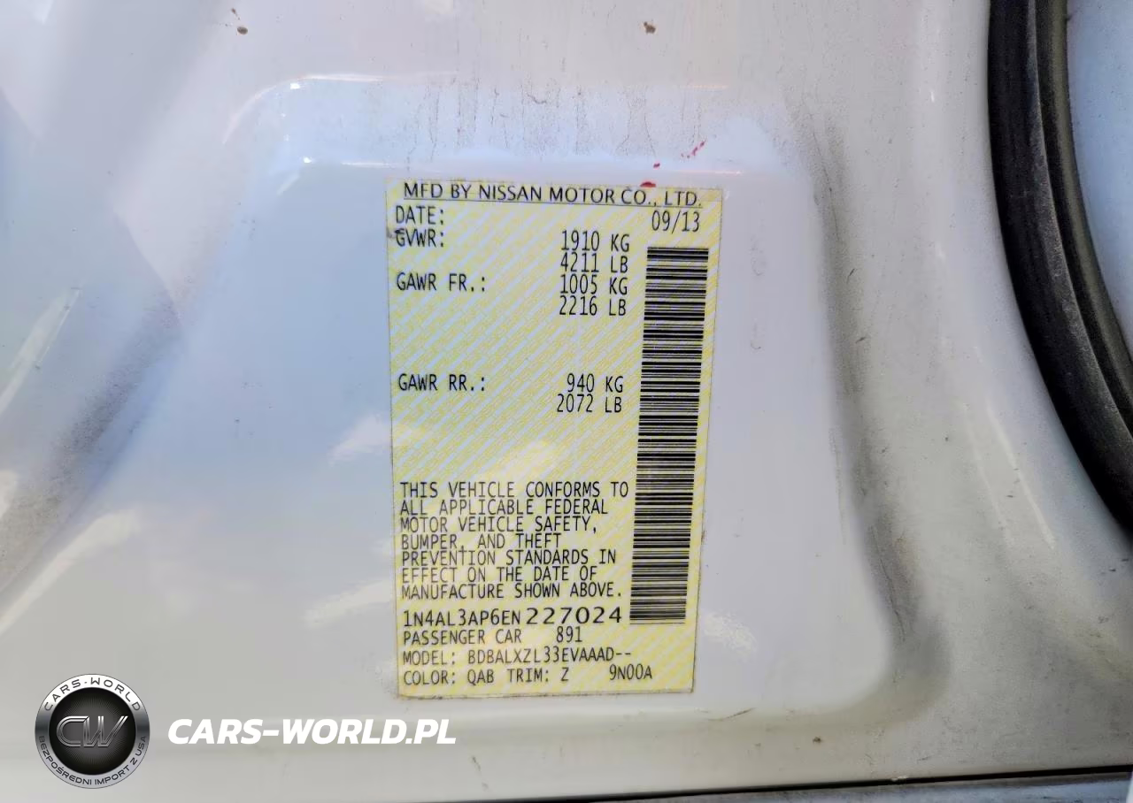 2014 Nissan Altima 2.5 Sl VIN:1N4AL3AP6EN227024 - 13