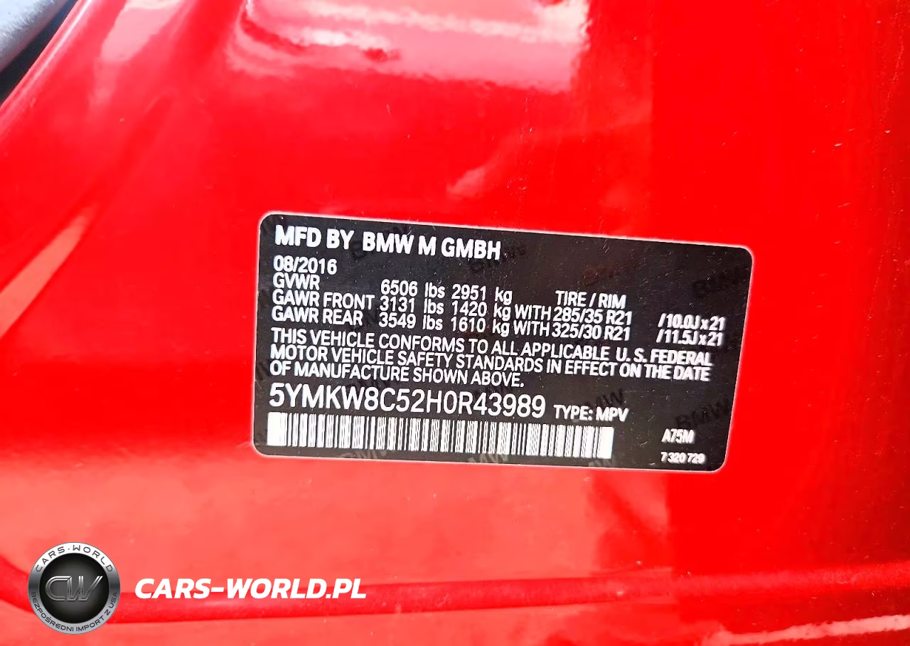 2017 BMW X6 M VIN:5YMKW8C52H0R43989 - 12