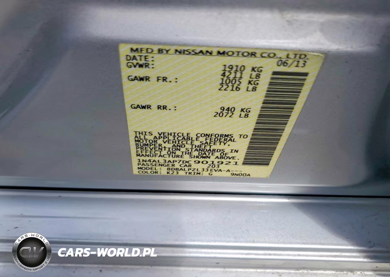 2013 Nissan Altima 2.5 VIN:1N4AL3AP7DC901921 - 13