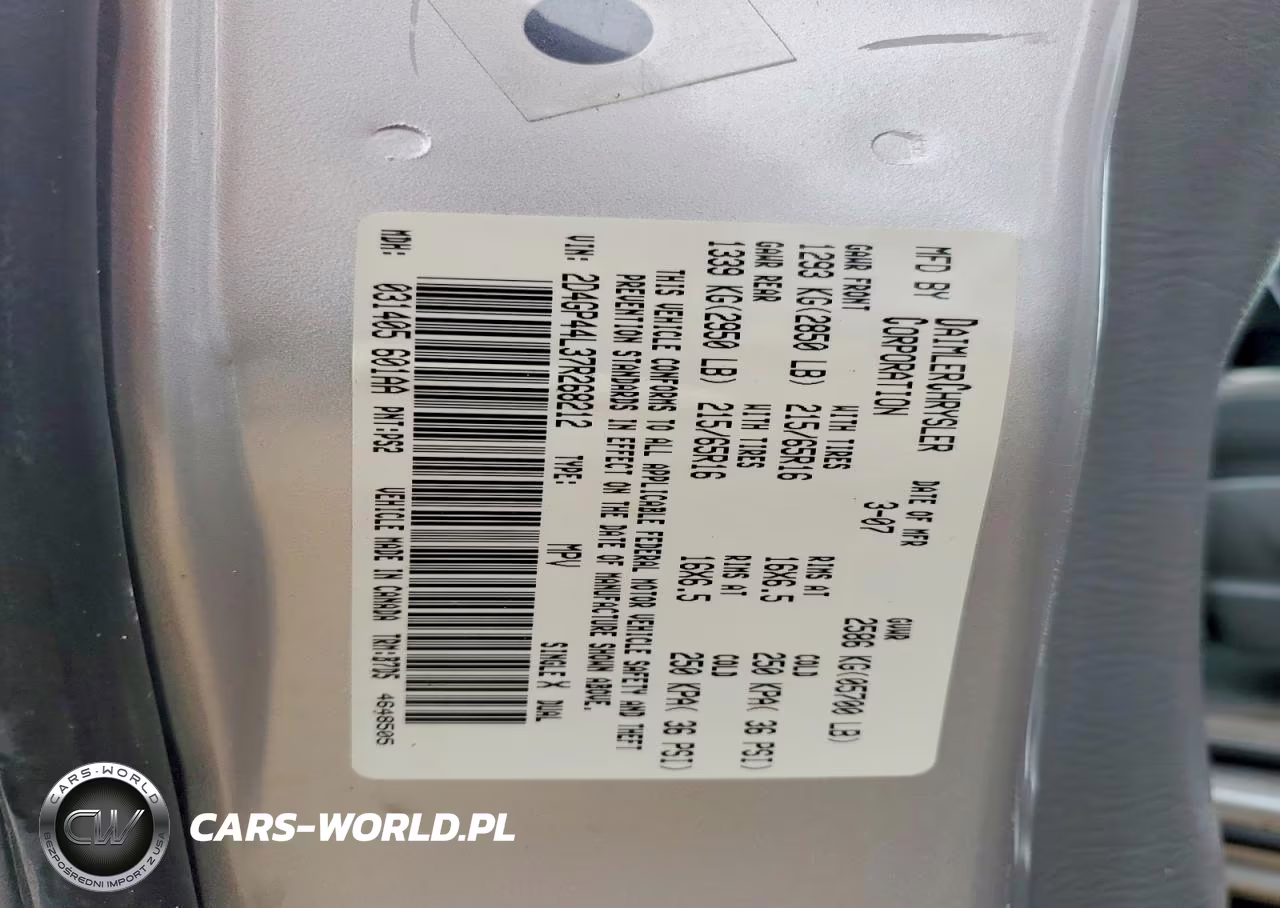 2007 Dodge Grand Caravan Sxt VIN:2D4GP44L37R268212 - 14