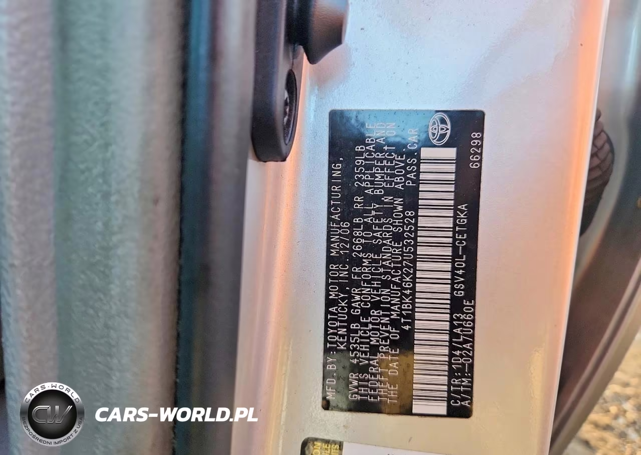 2007 Toyota Camry Xle V6 VIN:4T1BK46K27U532528 - 13