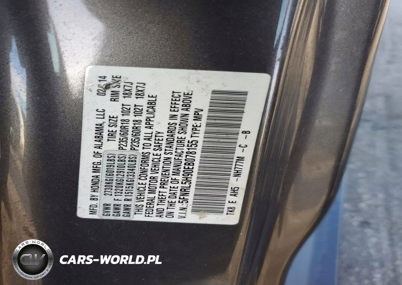 2014 Honda Odyssey Touring VIN:5FNRL5H90EB078155 - 13