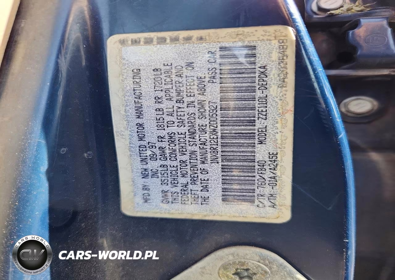 1998 Toyota Corolla Ve VIN:1NXBR12EXWZ005927 - 12