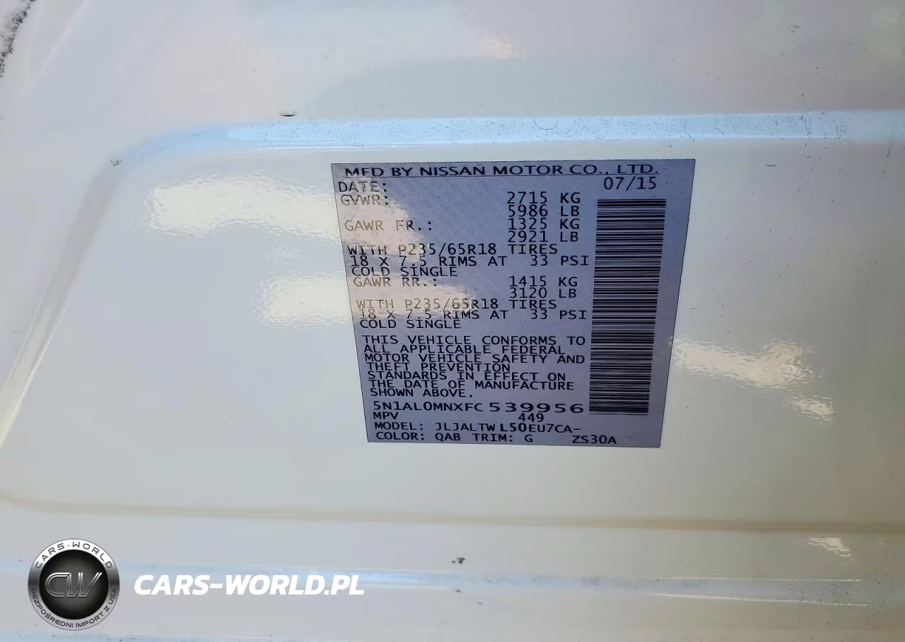 2015 Infiniti Qx60 Base VIN:5N1AL0MNXFC539956 - 14