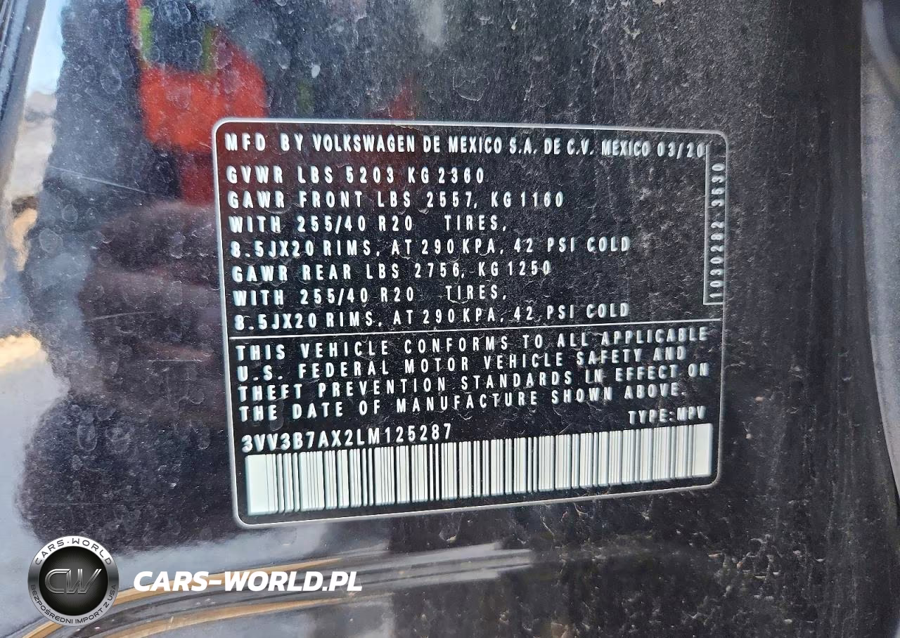 2020 Volkswagen Tiguan Se VIN:3VV3B7AX2LM125287 - 14
