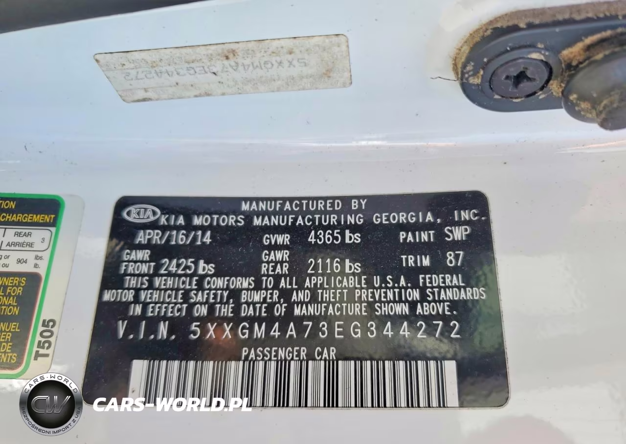 2014 Kia Optima Lx VIN:5XXGM4A73EG344272 - 12