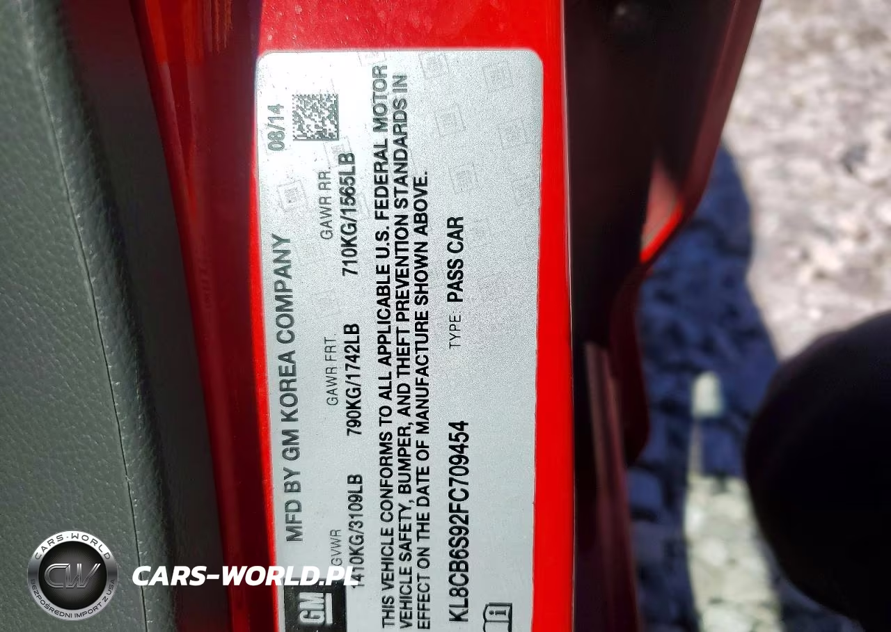 2015 Chevrolet Spark Ls VIN:KL8CB6S92FC709454 - 12
