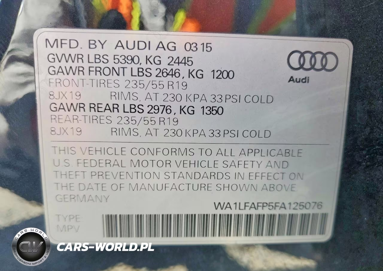 2015 Audi Q5 Premium Plus VIN:WA1LFAFP5FA125076 - 14