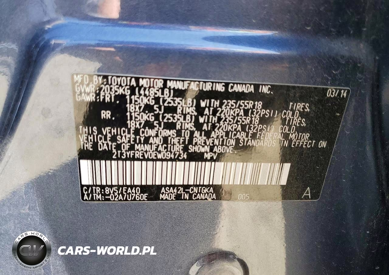 2014 Toyota Rav4 Limited VIN:2T3YFREV0EW094734 - 13