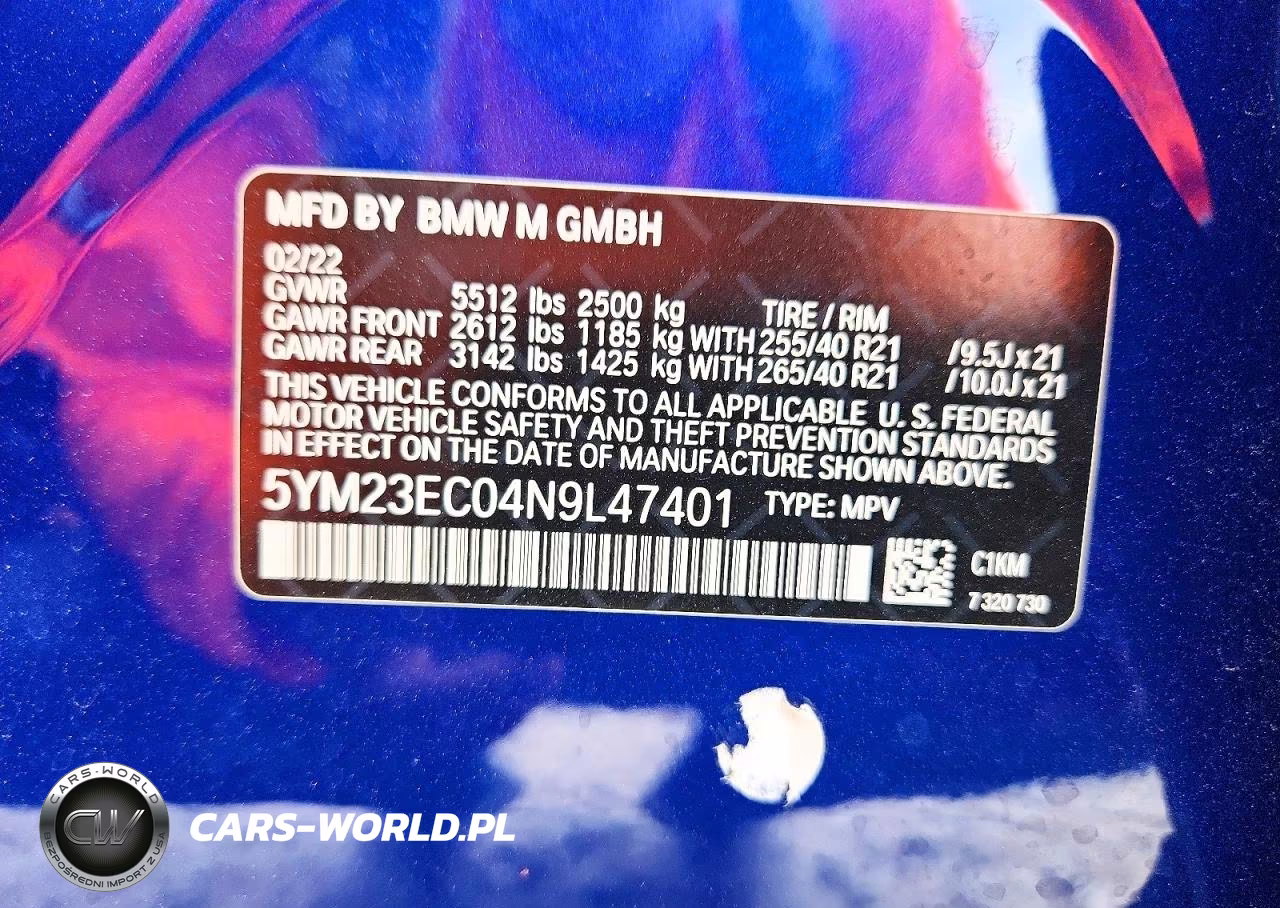 2022 BMW X4 M VIN:5YM23EC04N9L47401 - 14