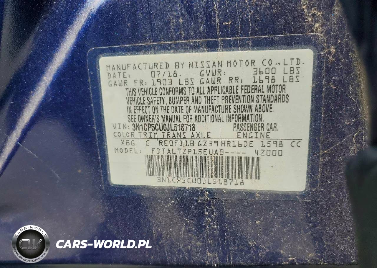 2018 Nissan Kicks Sr VIN:3N1CP5CU0JL518718 - 13
