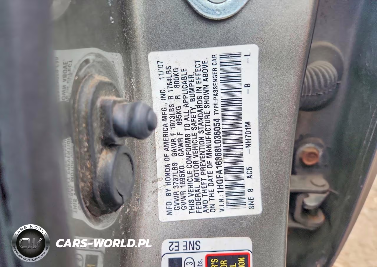 2008 Honda Civic Ex VIN:1HGFA16868L036054 - 12