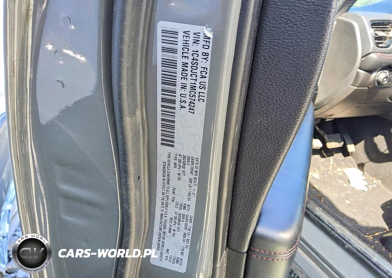 2021 Dodge Durango R-T VIN:1C4SDJCT1MC574247 - 13