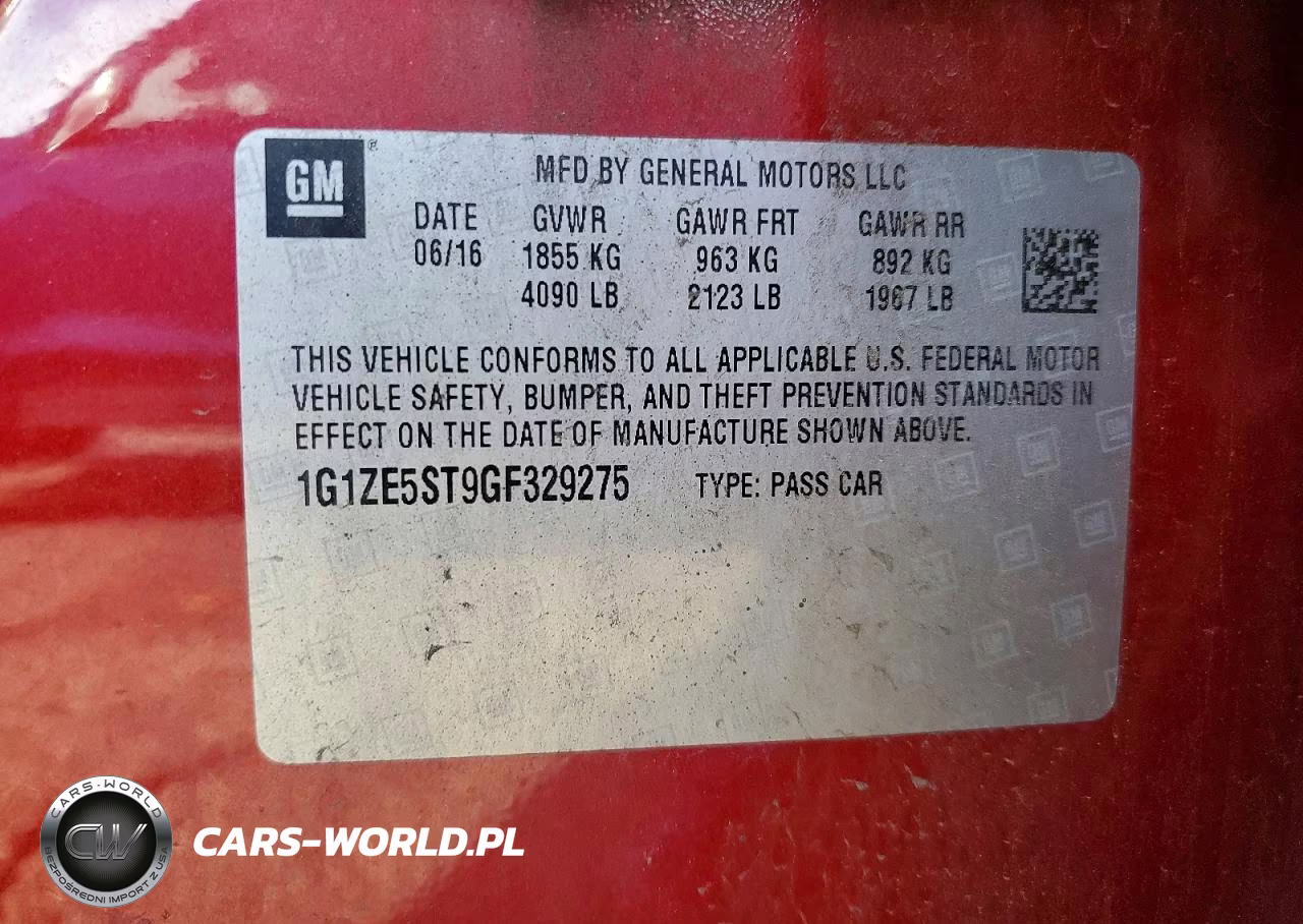 2016 Chevrolet Malibu Lt VIN:1G1ZE5ST9GF329275 - 12