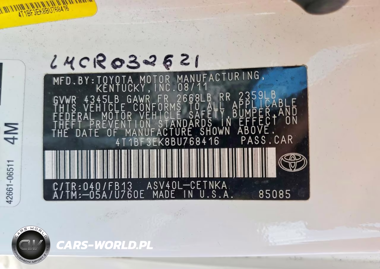 2011 Toyota Camry Le VIN:4T1BF3EK8BU768416 - 13