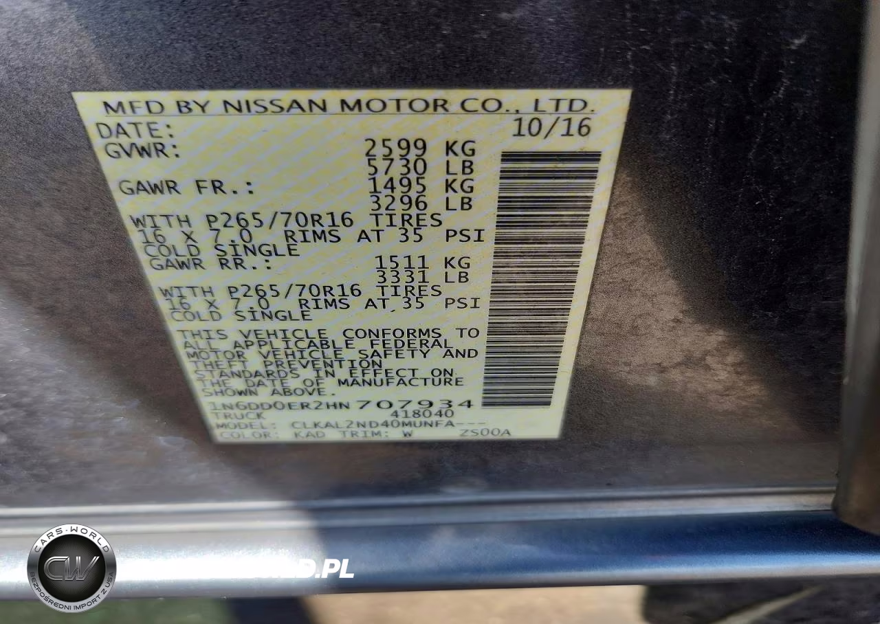 2017 Nissan Frontier Sv VIN:1N6DD0ER2HN707934 - 13