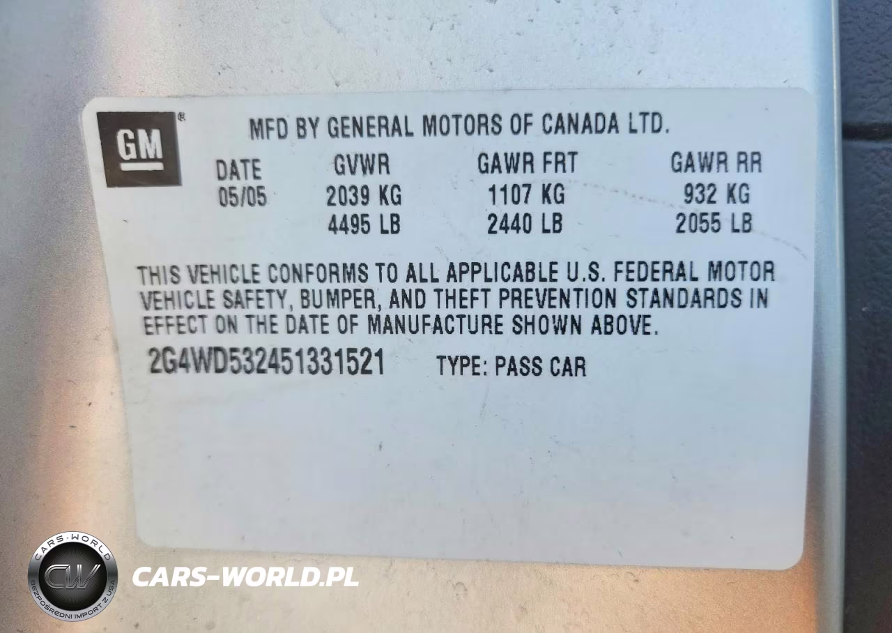 2005 Buick Lacrosse Cxl VIN:2G4WD532451331521 - 12
