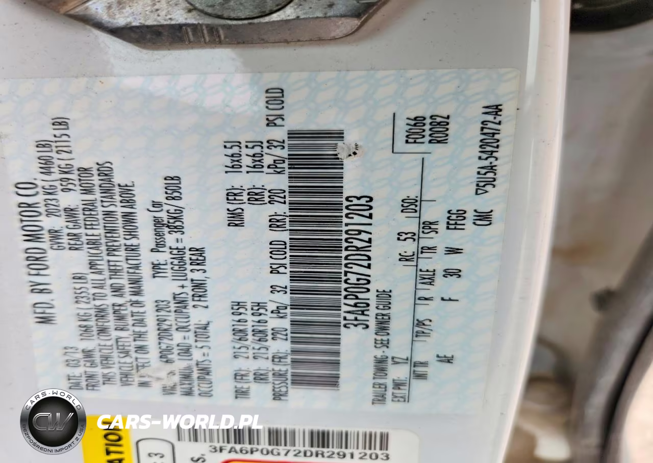 2013 Ford Fusion S VIN:3FA6P0G72DR291203 - 12