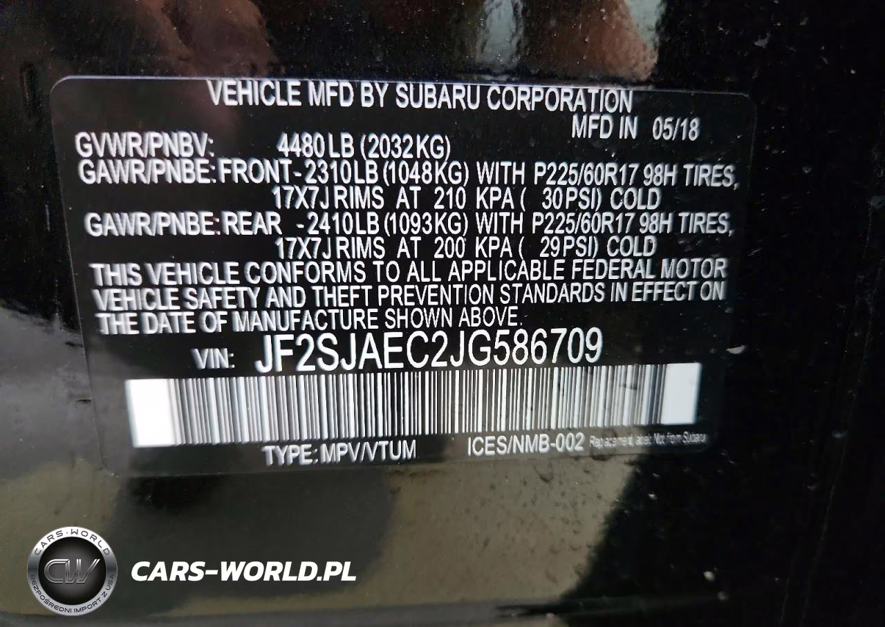 2018 Subaru Forester 2.5I Premium VIN:JF2SJAEC2JG586709 - 13