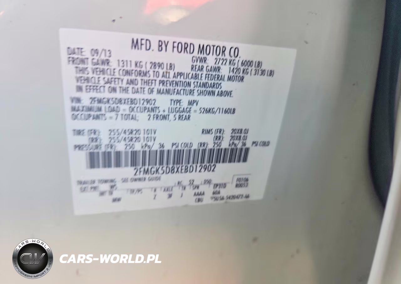 2014 Ford Flex Limited VIN:2FMGK5D8XEBD12902 - 12