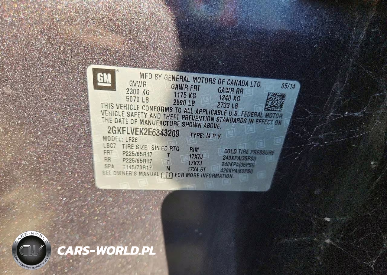 2014 GMC Terrain Sle VIN:2GKFLVEK2E6343209 - 14
