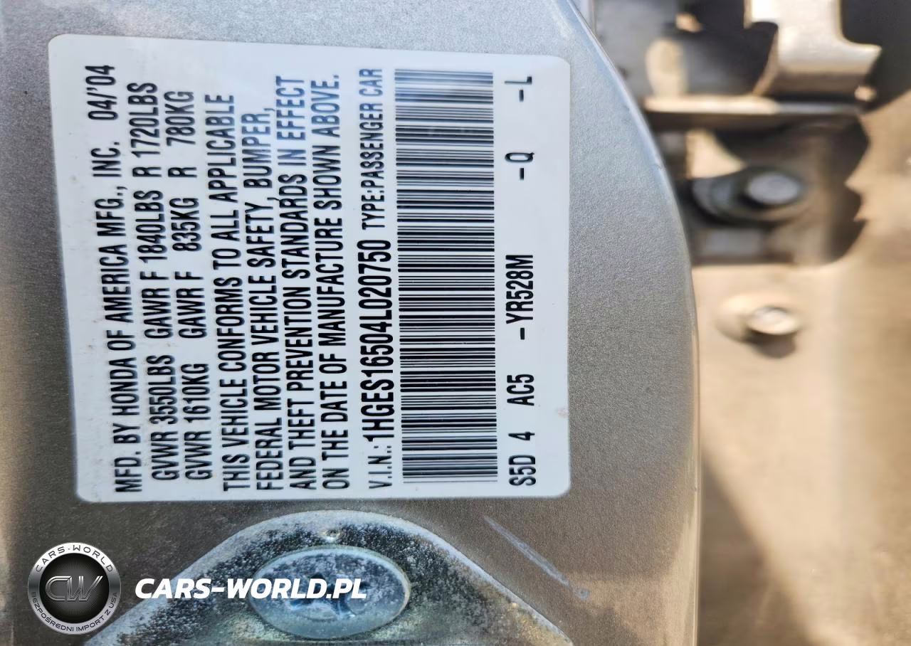2004 Honda Civic Lx VIN:1HGES16504L020750 - 12
