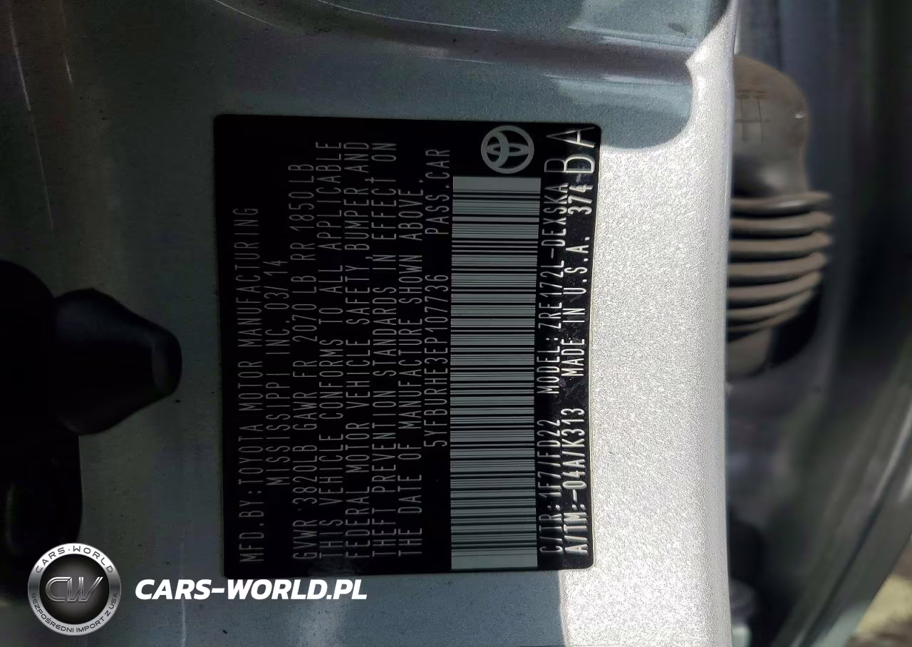 2014 Toyota Corolla S Plus VIN:5YFBURHE3EP107736 - 13