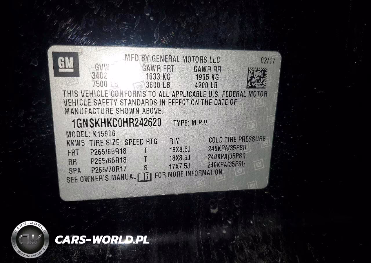 2017 Chevrolet Suburban K1500 Lt VIN:1GNSKHKC0HR242620 - 13
