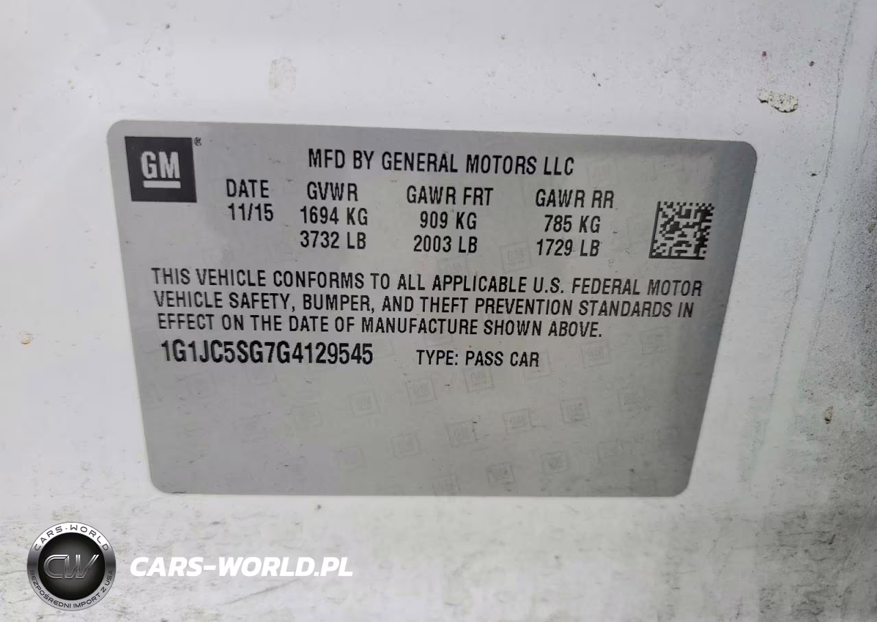 2016 Chevrolet Sonic Lt VIN:1G1JC5SG7G4129545 - 12