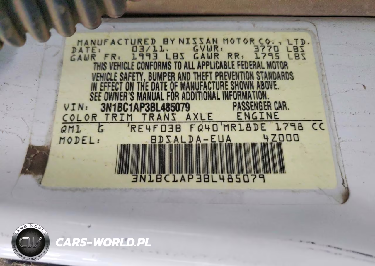 2011 Nissan Versa 1.8 S VIN:3N1BC1AP3BL485079 - 13