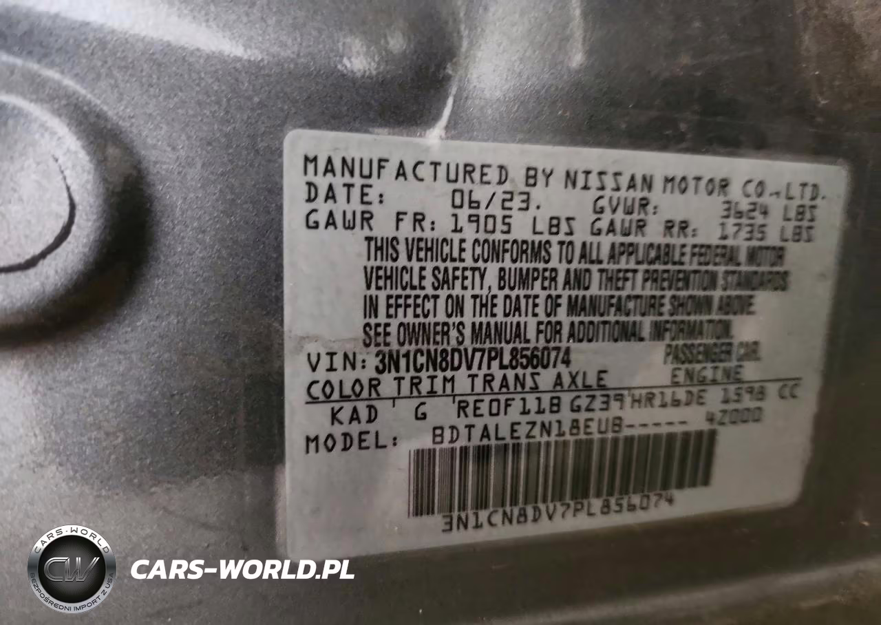 2023 Nissan Versa 1.6 S Xtronic Cvt VIN:3N1CN8DV7PL856074 - 12