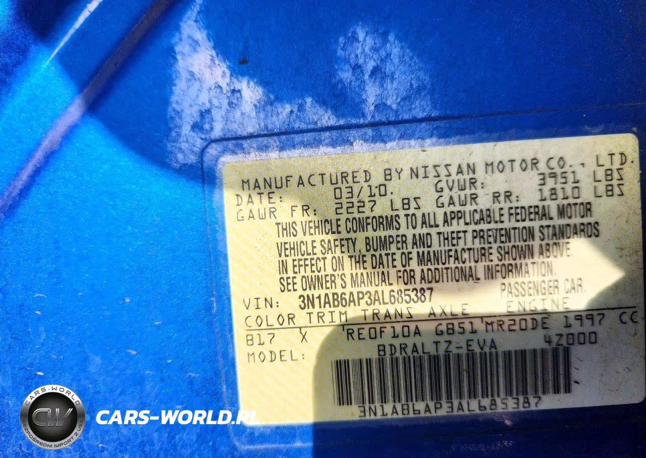 2010 Nissan Sentra 2.0 VIN:3N1AB6AP3AL685387 - 12