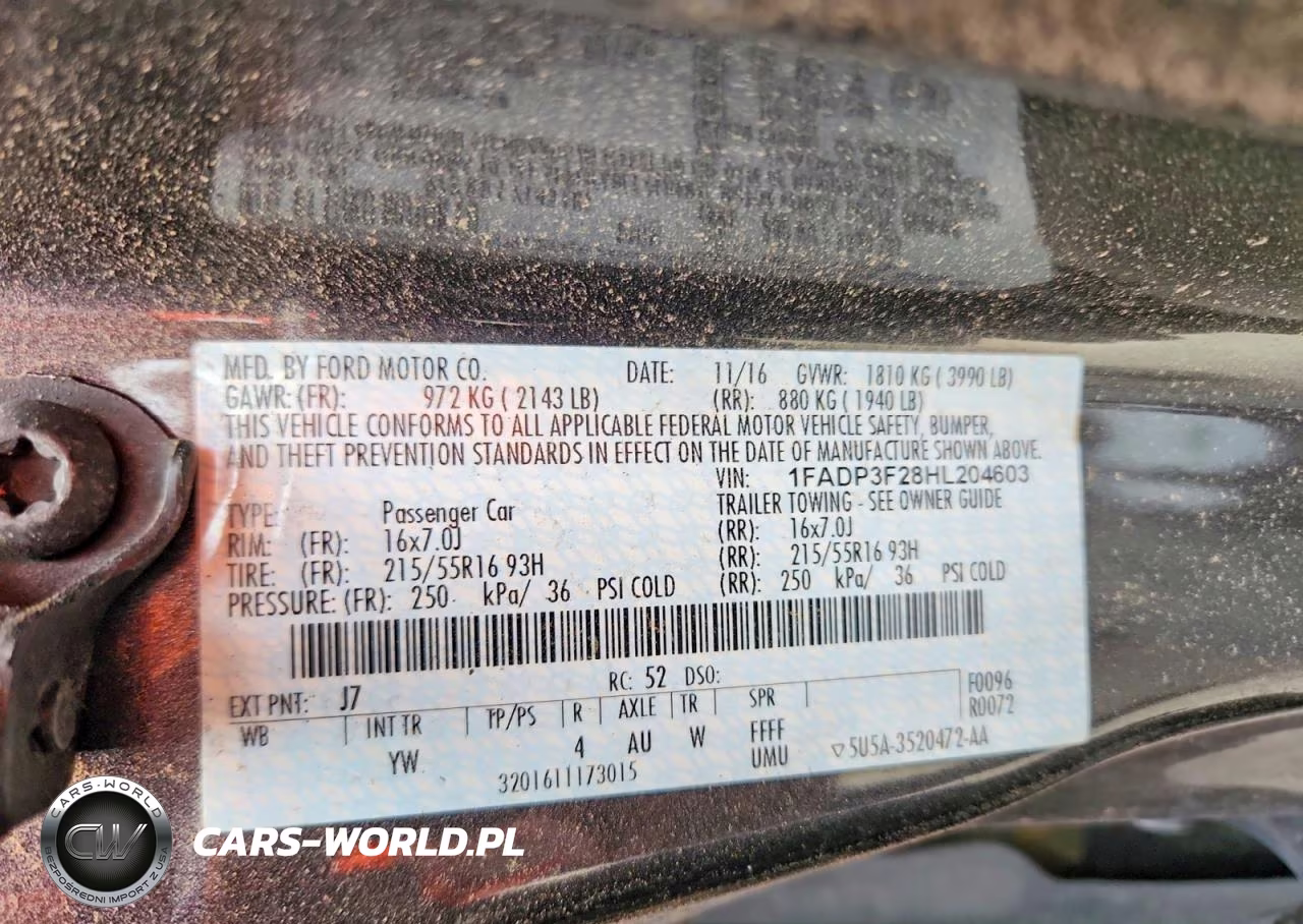 2017 Ford Focus Se VIN:1FADP3F28HL204603 - 12