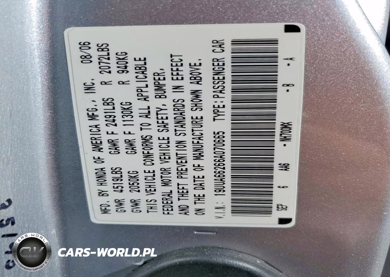 2006 Acura 3.2Tl VIN:19UUA66266A070665 - 13